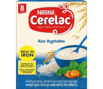 NESTLE CERELAC RICE VEG 8 MONTHS TO 12 MONTHS+